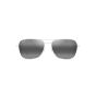 MAUI JIM 675-17A GREY NA'AUAO SHINY SILVER WITH CRYSTAL