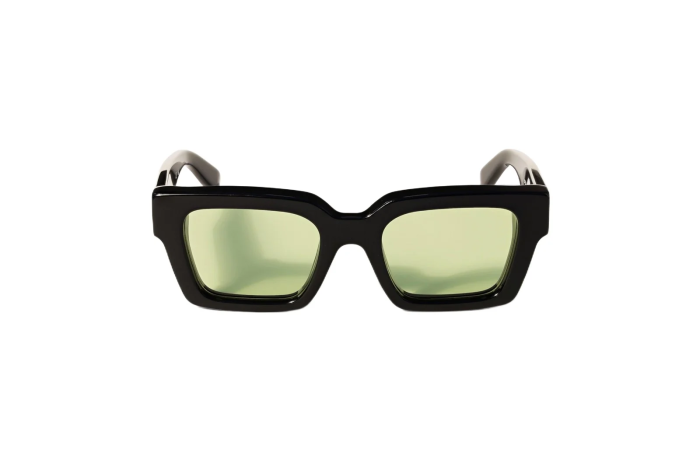 OFF WHITE OW1022 1050 SHINY BLACK WITH LIGHT GREEN LENSES 53 VIRGIL