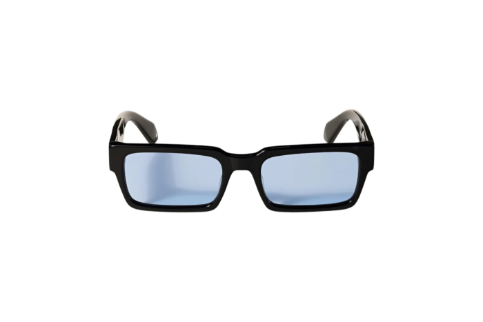 OFF WHITE OW1032 1040 SHINY BLACK WITH BLUE LENSES 55 HUNTINGTON