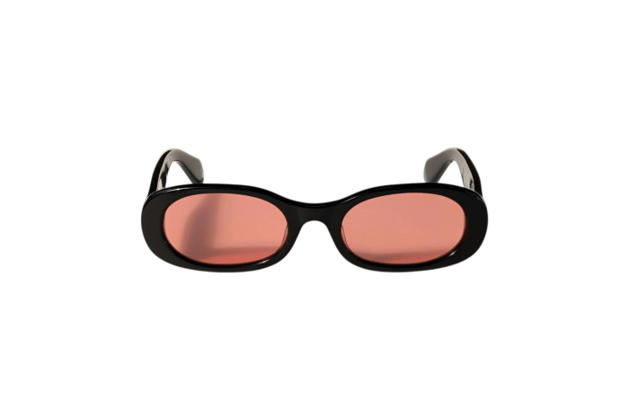 OFF WHITE OW1033 1025 SHINY BLACK WITH RED LENSES 54 ADAMS
