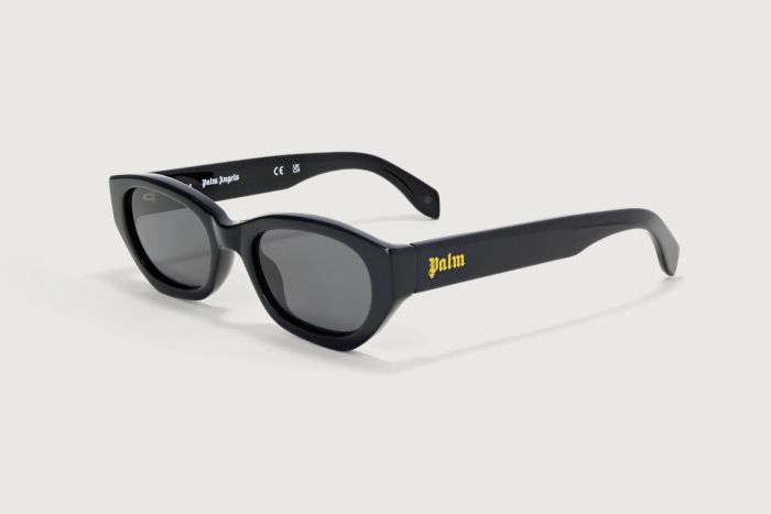 PALM ANGELS PA1022 1007 SHINY BLACK WITH BLACK LENSES 53 EAGLE