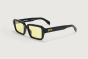 PALM ANGELS PA1025 1018 SHINY BLACK WITH YELLOW LENSES 53 HOMER