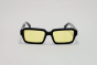 PALM ANGELS PA1025 1018 SHINY BLACK WITH YELLOW LENSES 53 HOMER