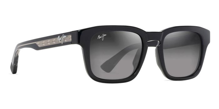MAUI JIM GS643-14 GREY MALUHIA SHINY BLACK WITH TRANS LIGHT GREY