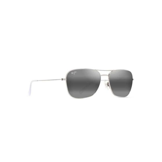 MAUI JIM 675-17A GREY NA'AUAO SHINY SILVER WITH CRYSTAL