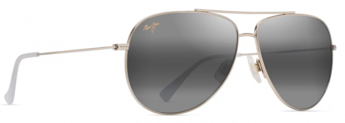 MAUI JIM 674-16A GREY HAU OLI XL SHINY LIGHT GOLD WITH CRYSTAL
