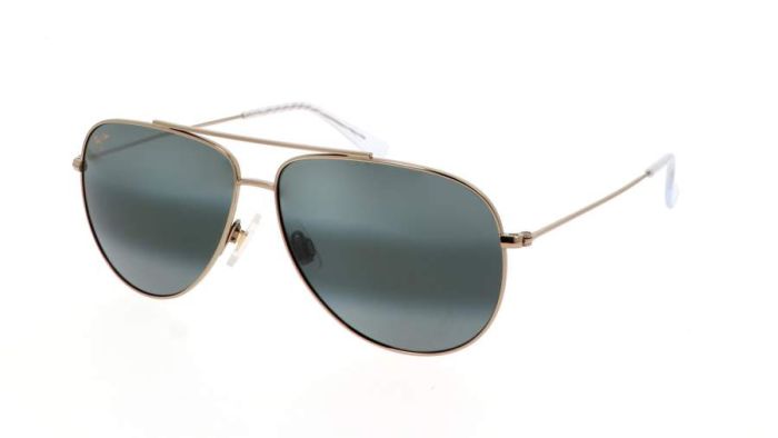 MAUI JIM 665-16A GREY HAU OLI SHINY LIGHT GOLD WITH CRYSTAL