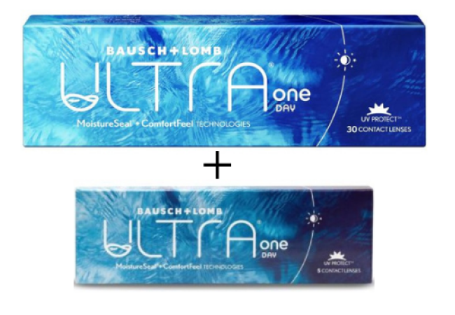 ULTRA ONE DAY 30+10 PACK ΗΜΕΡΗΣΙΟΙ ΦΑΚΟΙ ΕΠΑΦΗΣ ΜΥΩΠΙΑΣ - ΥΠΕΡΜΕΤΡΩΠΙΑΣ BAUSCH & LOMB